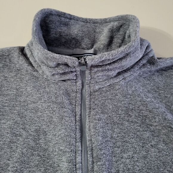 Lands' End Women’s Gray Fleece Quarter Zip Pullover Sweatshirt Jacket - Picture 12 of 16
